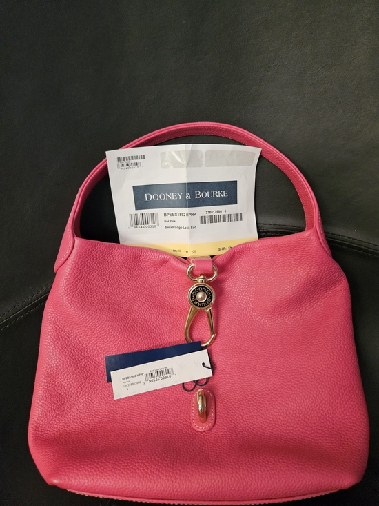 Dooney & Bourke Handbags - Dooney & Bourke Hot Pink  Leather Slouchy Hobo Small Logo Lock Sac   Mint